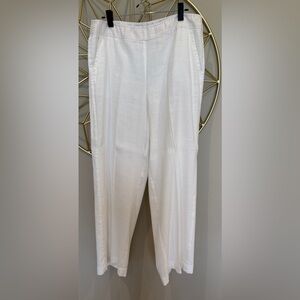 Chico's Linen Blend Sharp White Wide Leg Pants